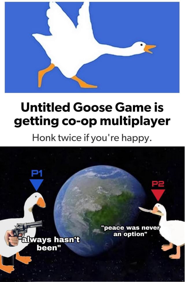 PSA: When you start Untitled Goose Game in Co-Op mode, the Intro Screen  shows Untitled Geese Game, which I find very wholesome. Have a great day.  : r/gaming