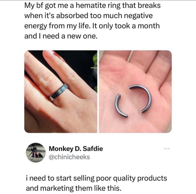 Ring That Breaks With Negative Energy
