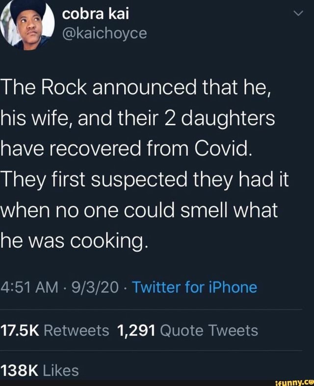 The Rocks Rweets Cobra The Rock announced that he, his wife, and their 2 daughters have ...