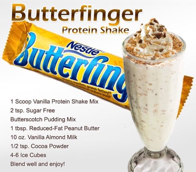 Butterfinger 1 Scoop Vanilla Protein Shake Mix 2 tsp. Sugar Free