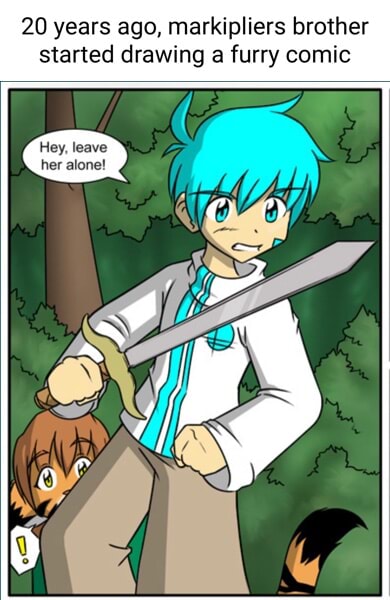 20 years ago, markipliers brother started drawing a furry comic Hey ...