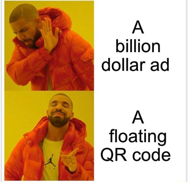 Billion dollar ad floating QR code iFunny