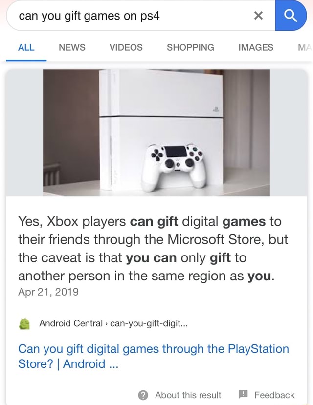 ps4 can you gift games