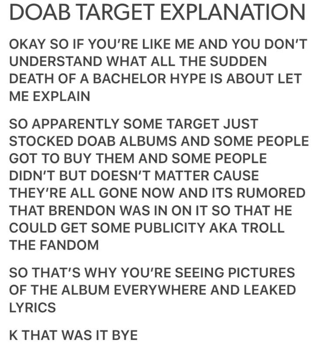 DOAB TARGET EXPLANATION OKAY SO IF YOU RE LIKE ME AND YOU DON T