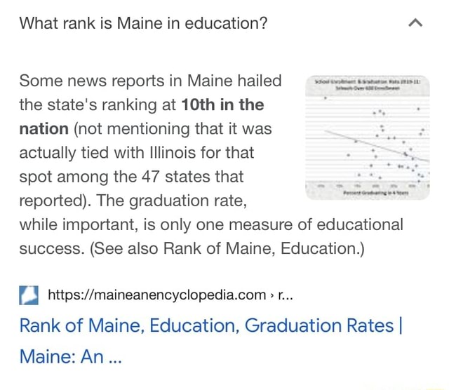 What rank is Maine in education? Aa Some news reports in Maine hailed
