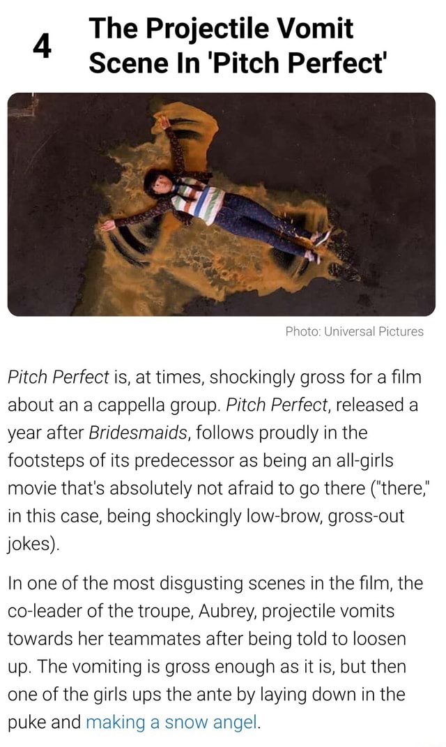 The Projectile Vomit Scene In 'Pitch Perfect' Photo: Universal Pictures ...