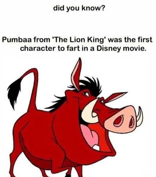 Did you know? Pumbaa from 'The Lion King' was the first character to ...