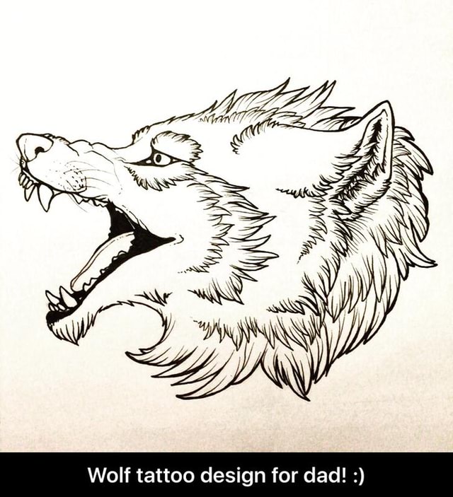 Wolf tattoo design for dad! :) - Wolf tattoo design for dad! :) - )