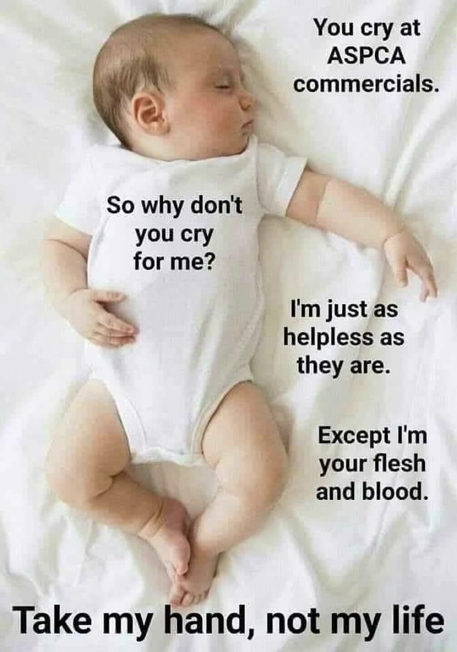 You Cry At Aspca Commercials So Why Don T You Cry For Me I M Just As Helpless As They Are Except I M Your Flesh And Blood Take My Hand Not My Life