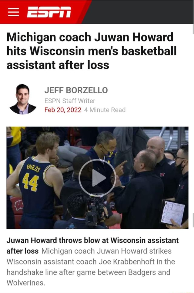 - Erii Michigan Coach Juwan Howard Hits Wisconsin Men's Basketball ...