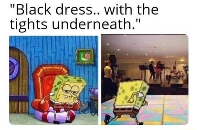 Black Dress With The Tights Underneath