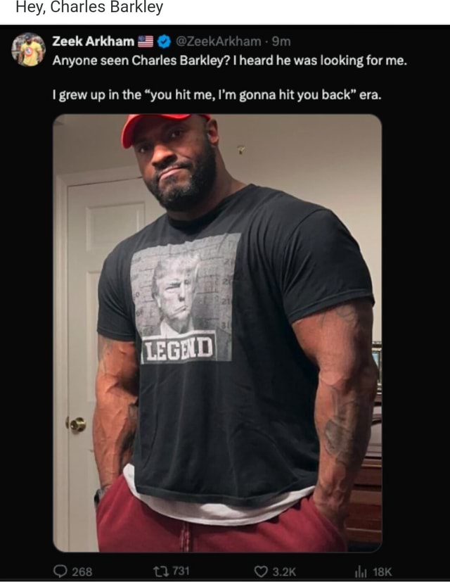 Zeek Bodybuilder Hey, Charles Barkley Zeek Arkham @ZeekArkham Anyone seen Charles ...