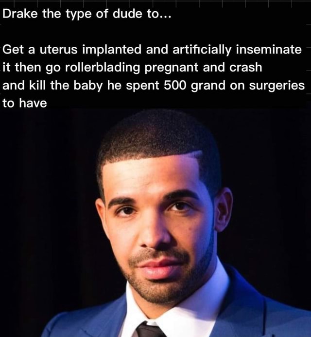 Drake the type of dude to... Get a uterus implanted and artificially ...