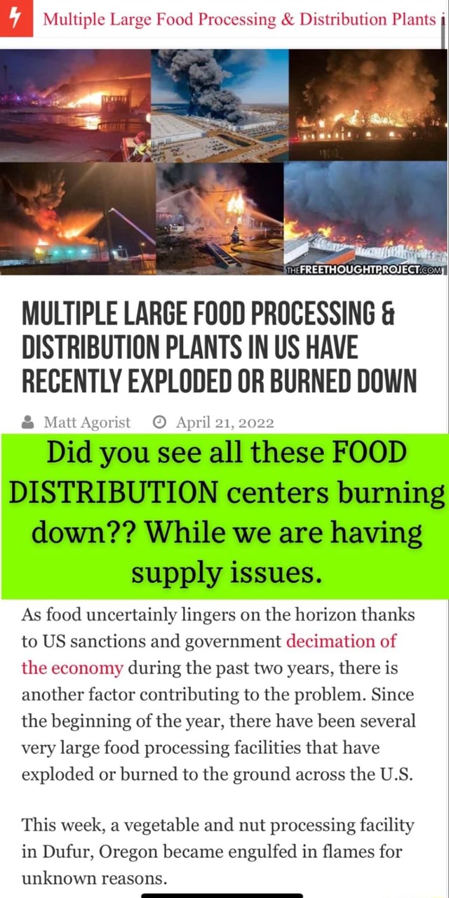 Multiple Large Food Processing & Distribution Plants ah MULTIPLE LARGE