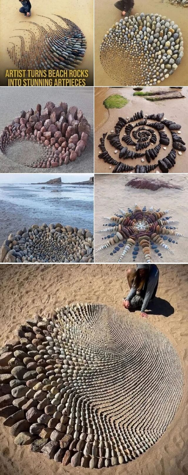 ARTIST TURNS BEACH ROCKS INTO STUNNING ARTPIECES - iFunny