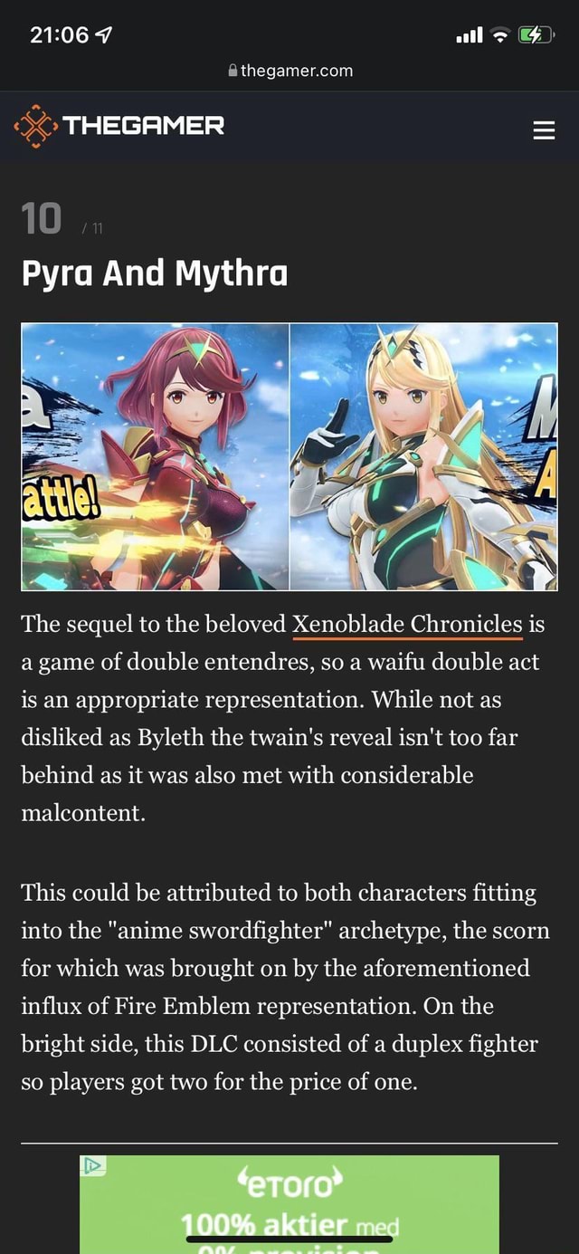 All THEGAMER 10 Pyra And Mythra The Sequel To The Beloved Xenoblade ...