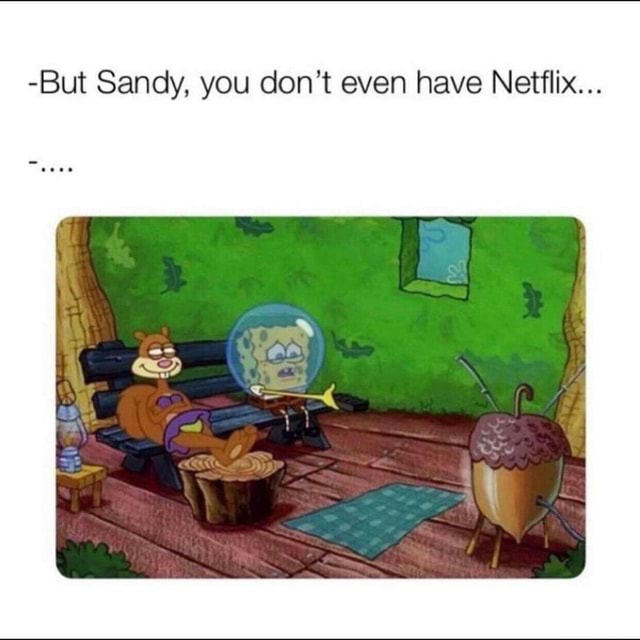 -But Sandy, you don’t even have Netflix... - )