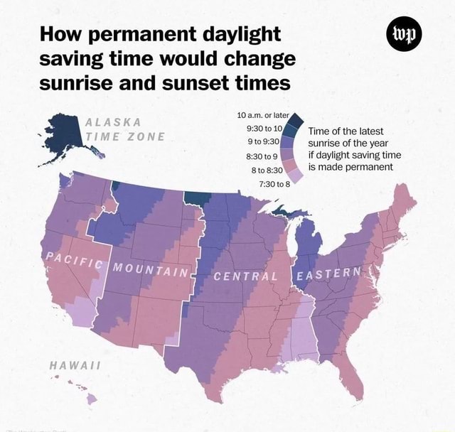 How permanent daylight saving time would change sunrise and sunset