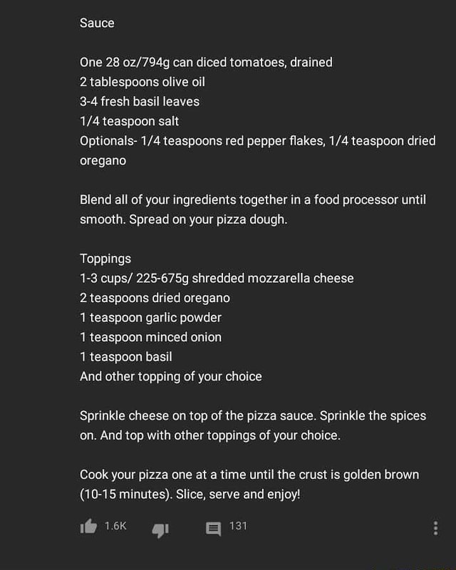 Sauce One 28 can diced tomatoes, drained 2 tablespoons olive oil 34