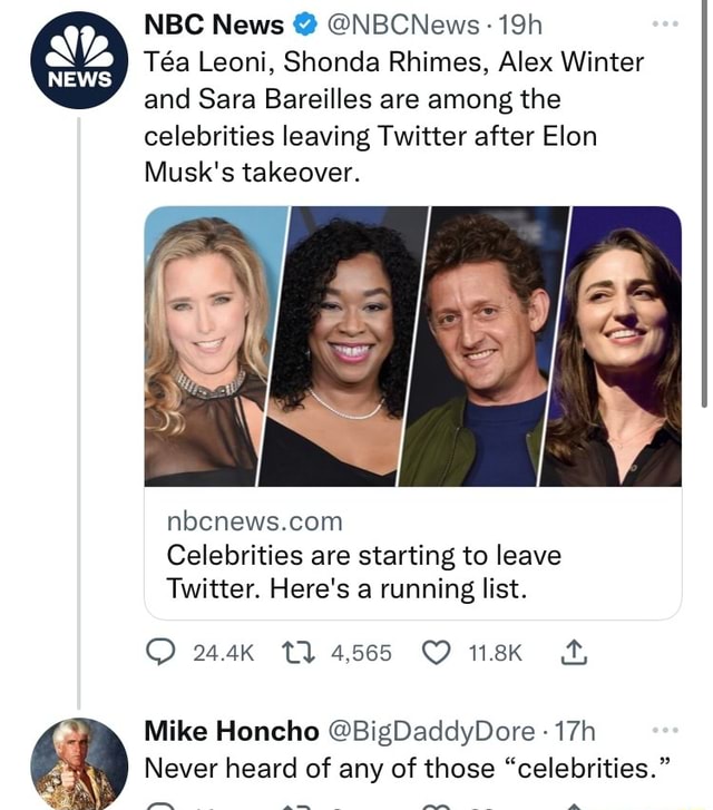 Nbc News @ @nbcnews Ta Leoni, Shonda Rhimes, Alex Winter And Sara 