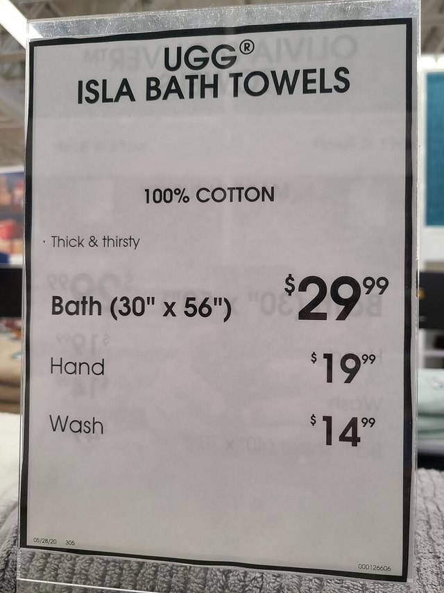 UGG ISLA BATH TOWELS 100 COTTON Thick thirsty Bath 30