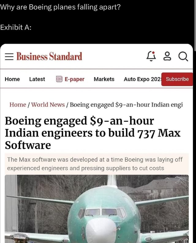 Why are Boeing planes falling apart? Exhibit A: Business Standard Home ...