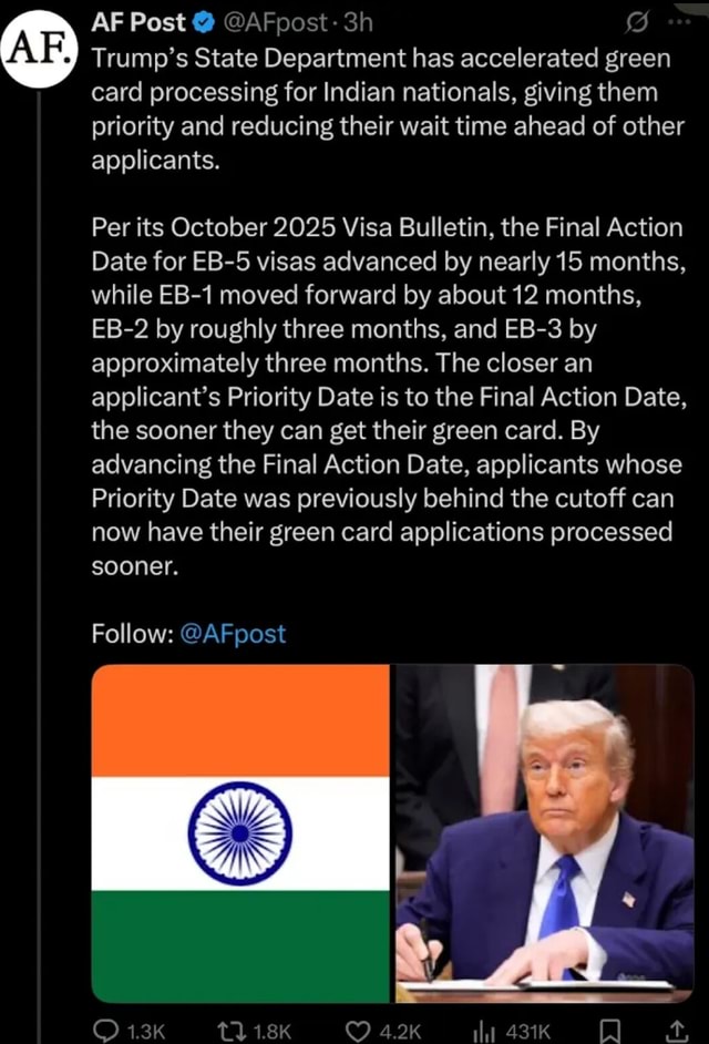 AF Post @ @AFpost: Trump's State Department has accelerated green card ...