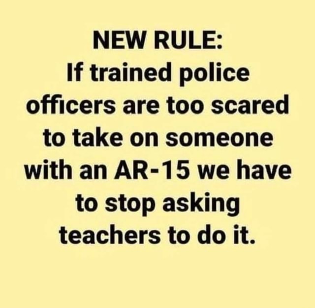 NEW RULE: If trained police officers are too scared to take on someone ...