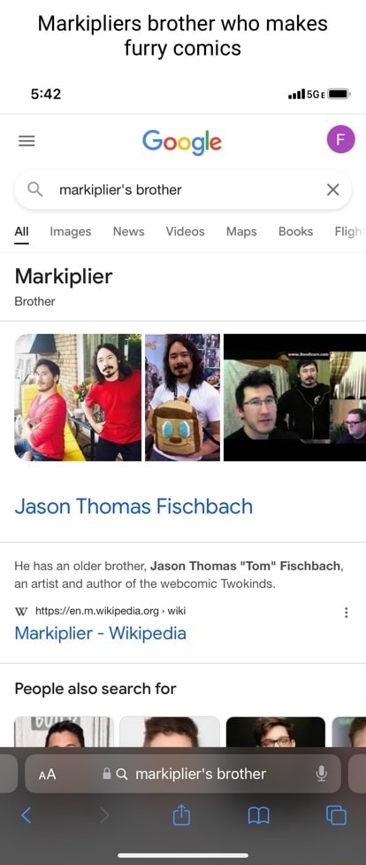 Markipliers brother who makes furry comics = Google markiplier's ...