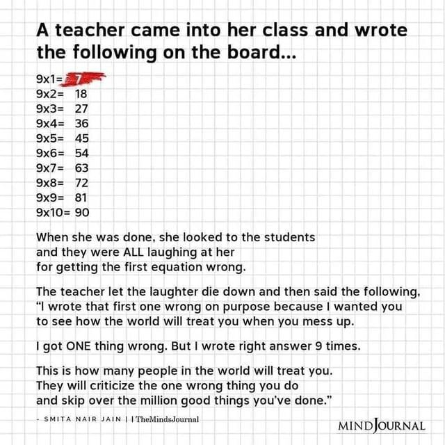 A teacher came into her class and wrote the following on the board ...