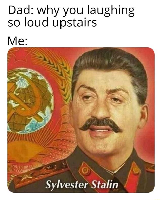 Dad: why you laughing so loud upstairs Sylvester Stalin - iFunny