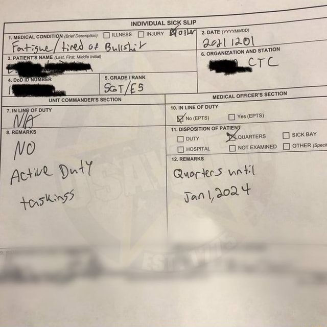 Fotipue/ ined PATIENT'S NAME (Lost, First, INDIVIDUAL SICK SLIP