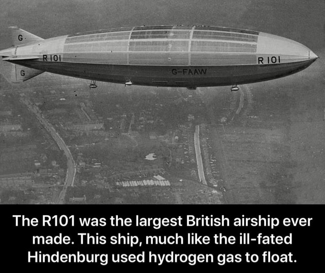 The R101 was the largest British airship ever made. This ship, much