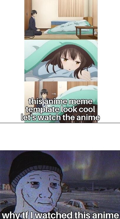 This anime meme template look cool let's watch the anime whv tf I watched  this anime 