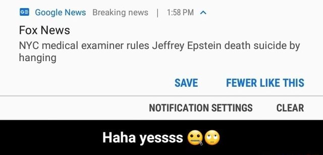 Fox News NYC medical examiner rules Jeffrey Epstein death suicide by ...
