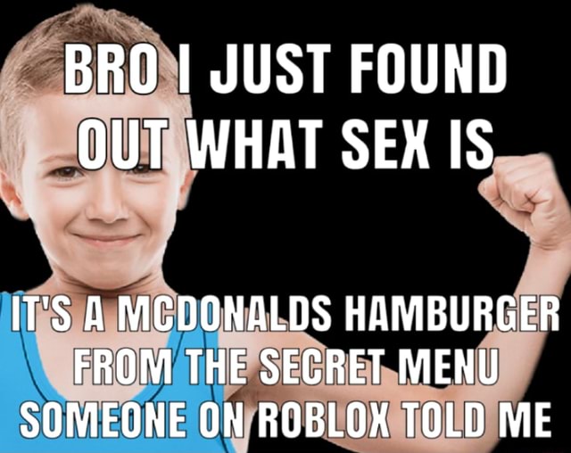 Bro Just Found Out What Sek Is It S A Mcdonalds Hamburger From The Secret Menu Sonieqne On To Told Ne - mcdonalds life roblox