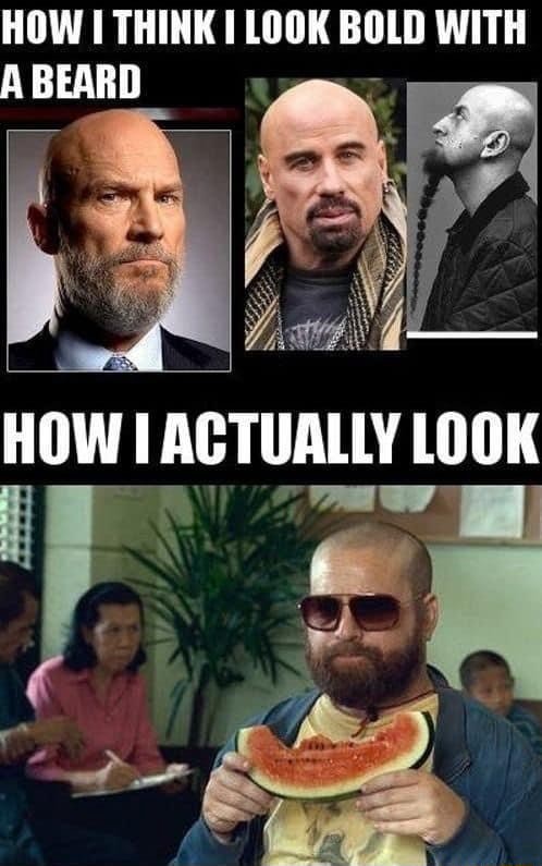 HOW THINK LOOK BOLD WITH A BEARD HOW ACTUALLY LOOK - iFunny