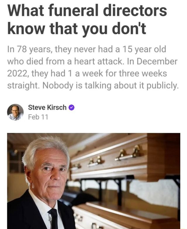 What funeral directors know that you don't In 78 years, they never had
