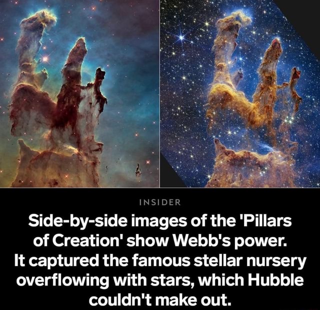 INSIDER Sidebyside images of the 'Pillars of Creation' show b's
