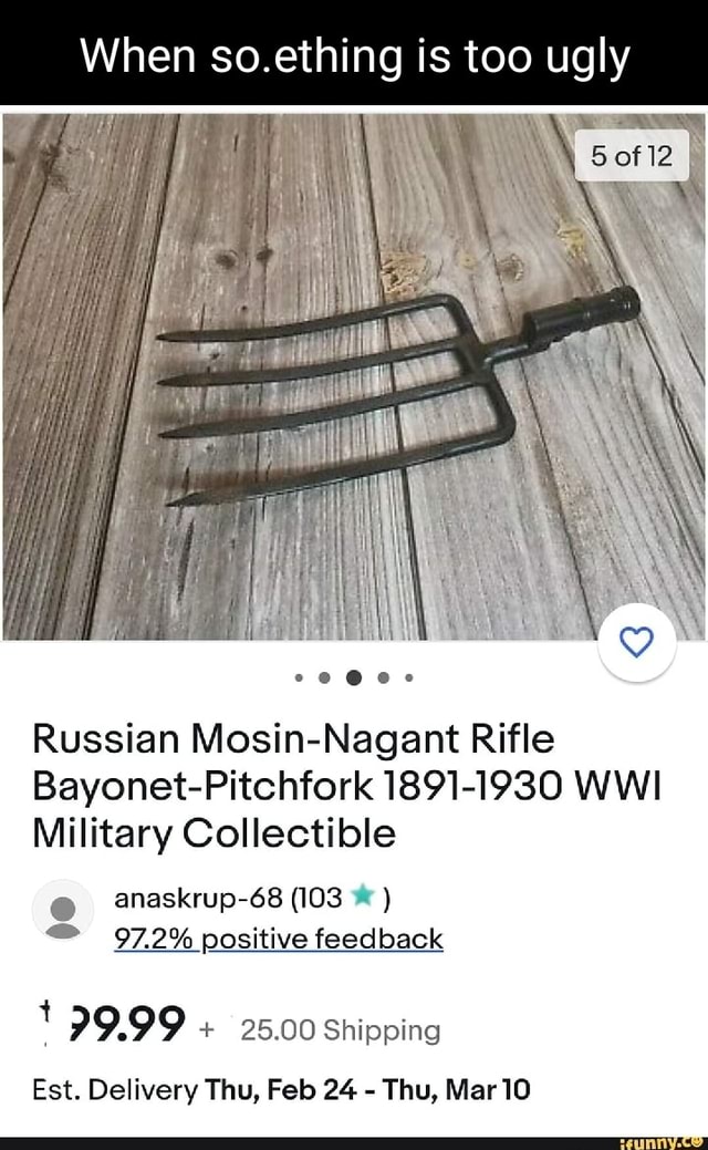 When so.ething is too ugly Russian MosinNagant Rifle 18911930 WWI Military