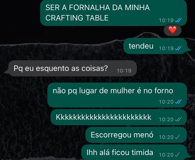 SER FORNALHA DA MINHA CRAFTING TABLE tendeu Pa eu esquento as coisas