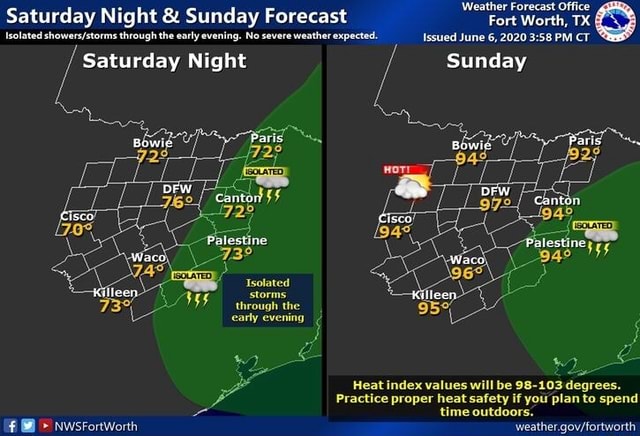 Weather Forecast Office Saturday Night Sunday Forecast Fort Worth, TX