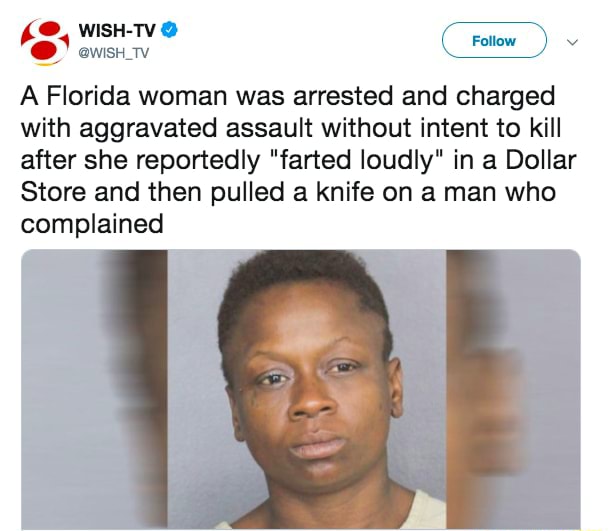WISH-TV A Florida woman was arrested and charged with aggravated ...