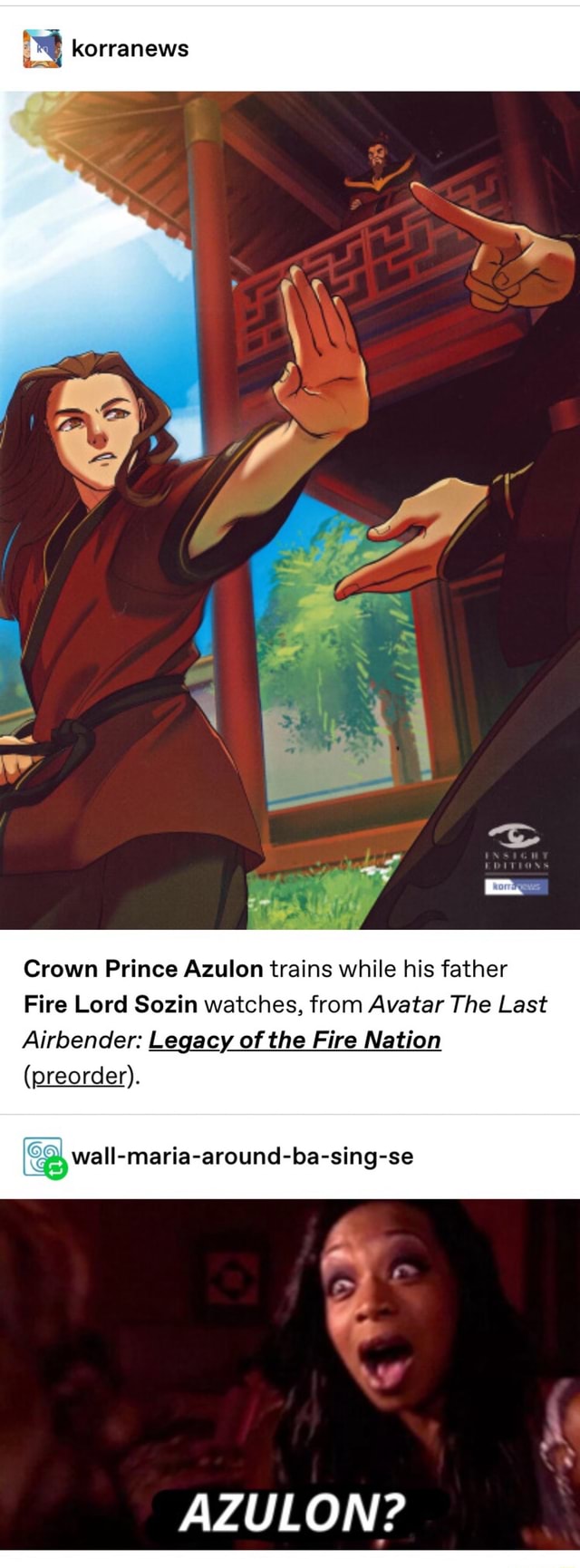 Crown Prince Azulon trains while his father Fire Lord Sozin watches ...