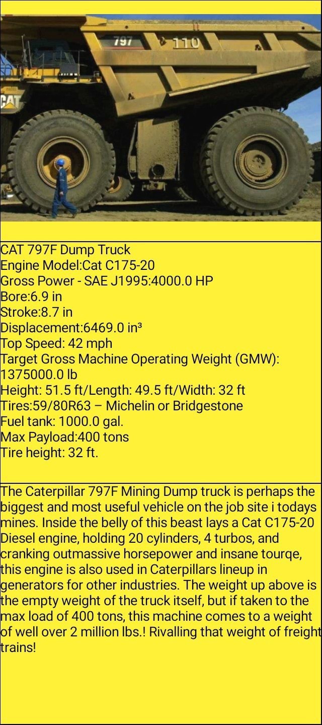 CAT 797F Dump Truck Engine ModeICat C17520 Gross Power SAE