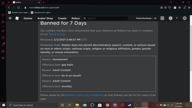 Amazon Com Lapto Amazon Com Lapto Games Jo Woe Here To Search Games Avatar Shop Create Robux Q Banned For 7 Days Tractorauctione 13 Our Content Monitors Have Determined That Your Behavior At - danny devito roblox id