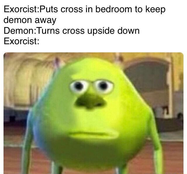 ExorcistzPuts cross in bedroom to keep demon away DemonzTurns cross ...