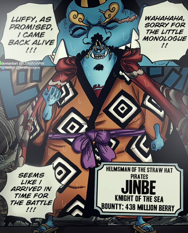 HELMSMAN OF THE STRAW HAT PIRATES JINBE KNIGHT OF THE SEA - iFunny