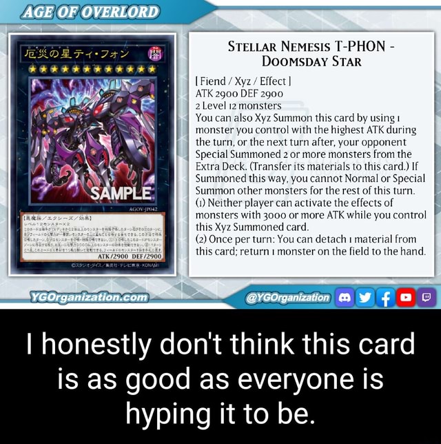 YuGiOh Age of Overlord Ultra Rare Super Starslayer TY-PHON - Sky Cris Agov-en042