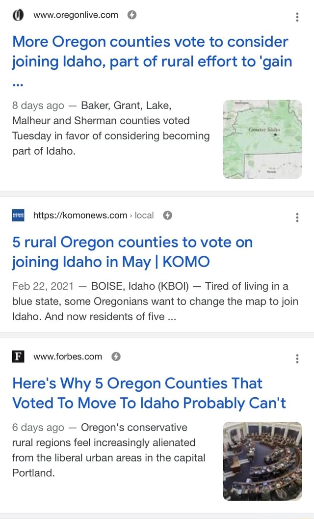 Weworegoniivecom More Oregon Counties Vote To Consider Joining Idaho Part Of Rural Effort To 0483